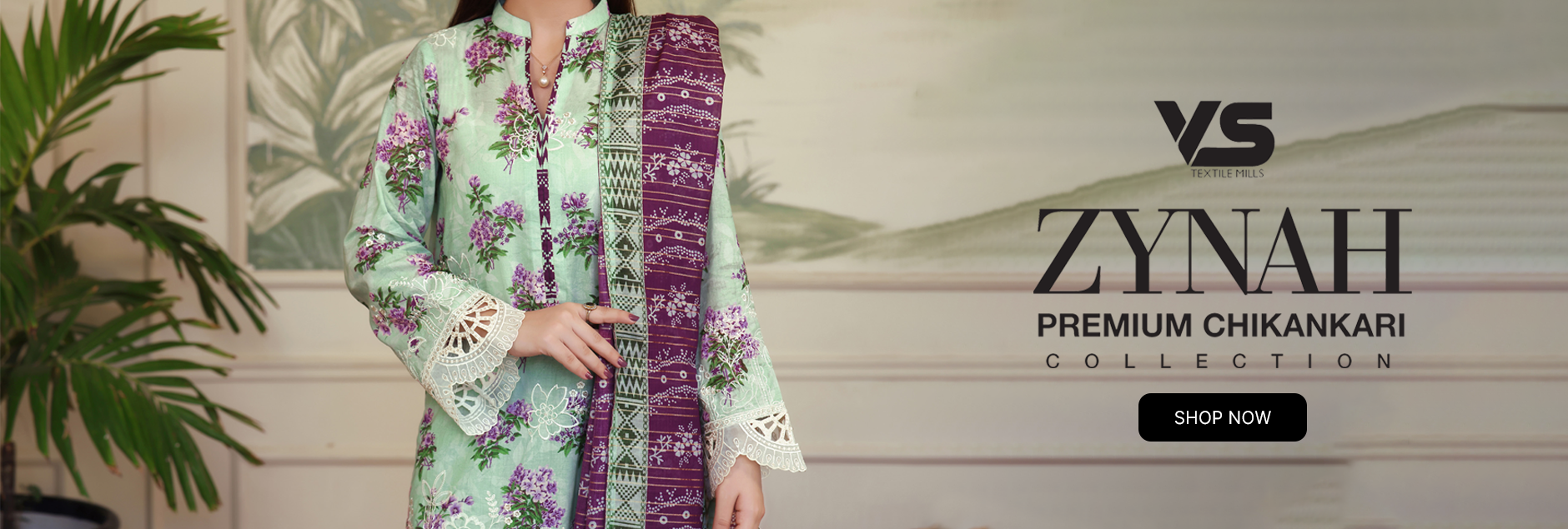 Zynah by VS Textile Premium Chikankari Lawn Collection 2025