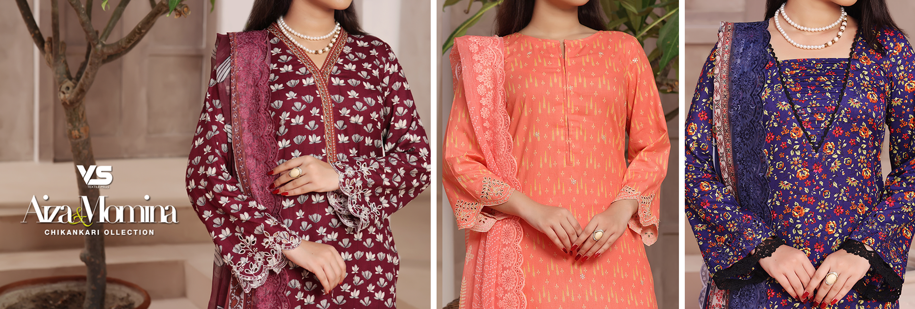 Aiza & Momina By VS Textile Chikankari Unstitched Collection 2024
