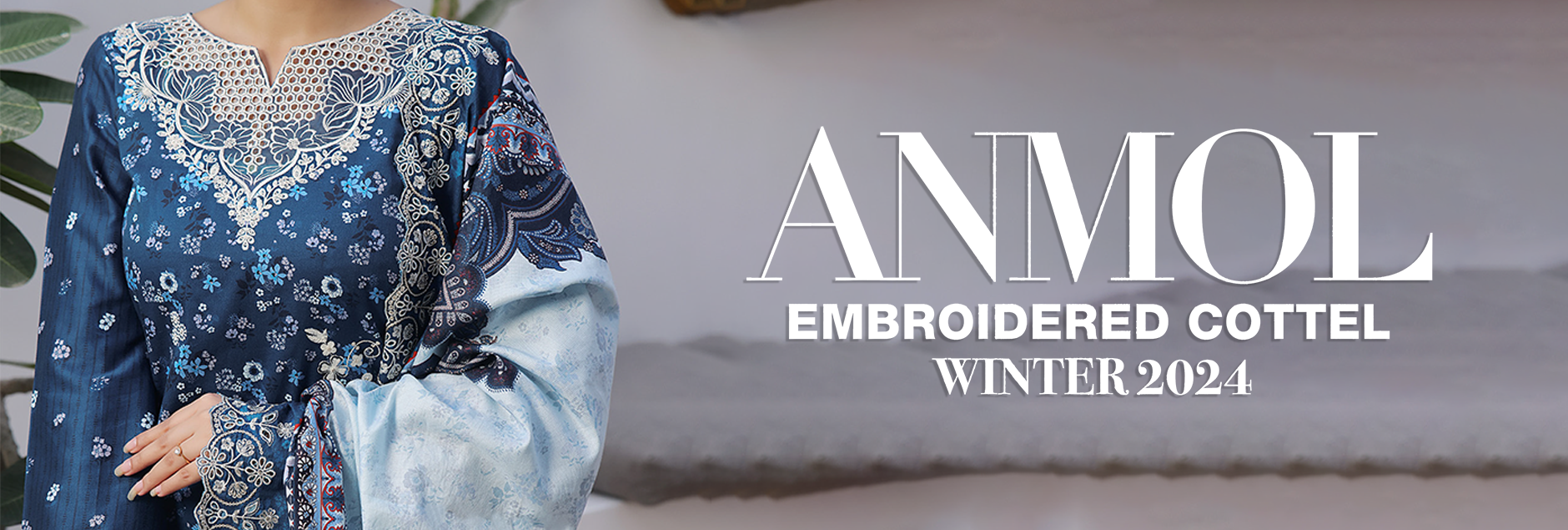 Anmol By VS Textile Embroidered Cottel Winter Unstitched Collection 2024