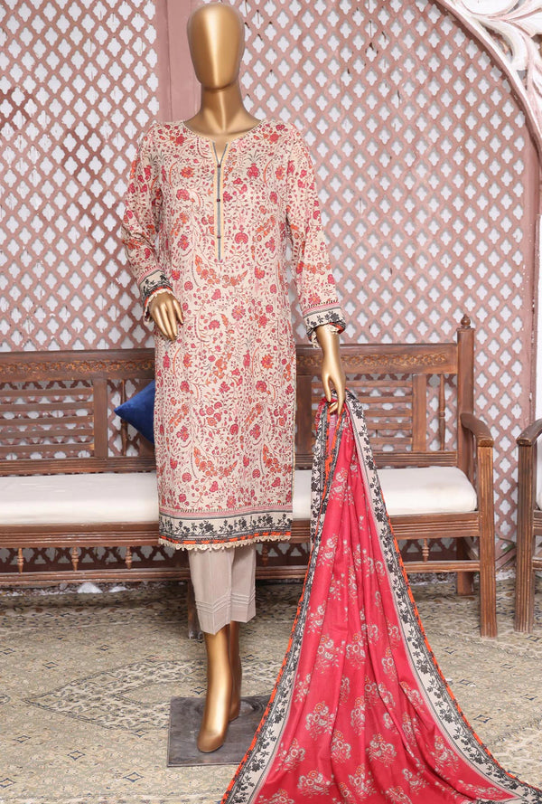 D#37 HZ Platinum Digital Printed Lawn Collection 523