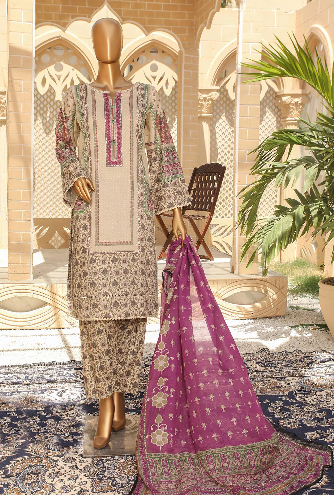 D#18387 HZ Organic Printed Lawn Collection 523