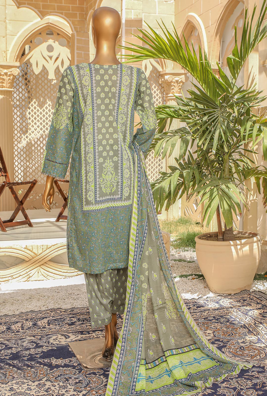 D#18385 HZ Organic Printed Lawn Collection 523