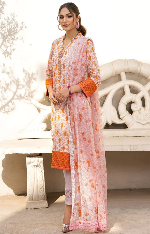 D#15 AlZohaib Sunshine Bloom Bamber Chikankari Dupatta Collection 523