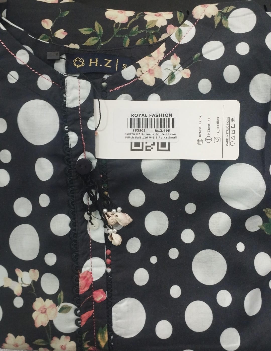 Rozaana By HZ Textiles Printed Lawn 3 Piece Stitched Suit HZ26RPLV1 D-HZ-826 PLK