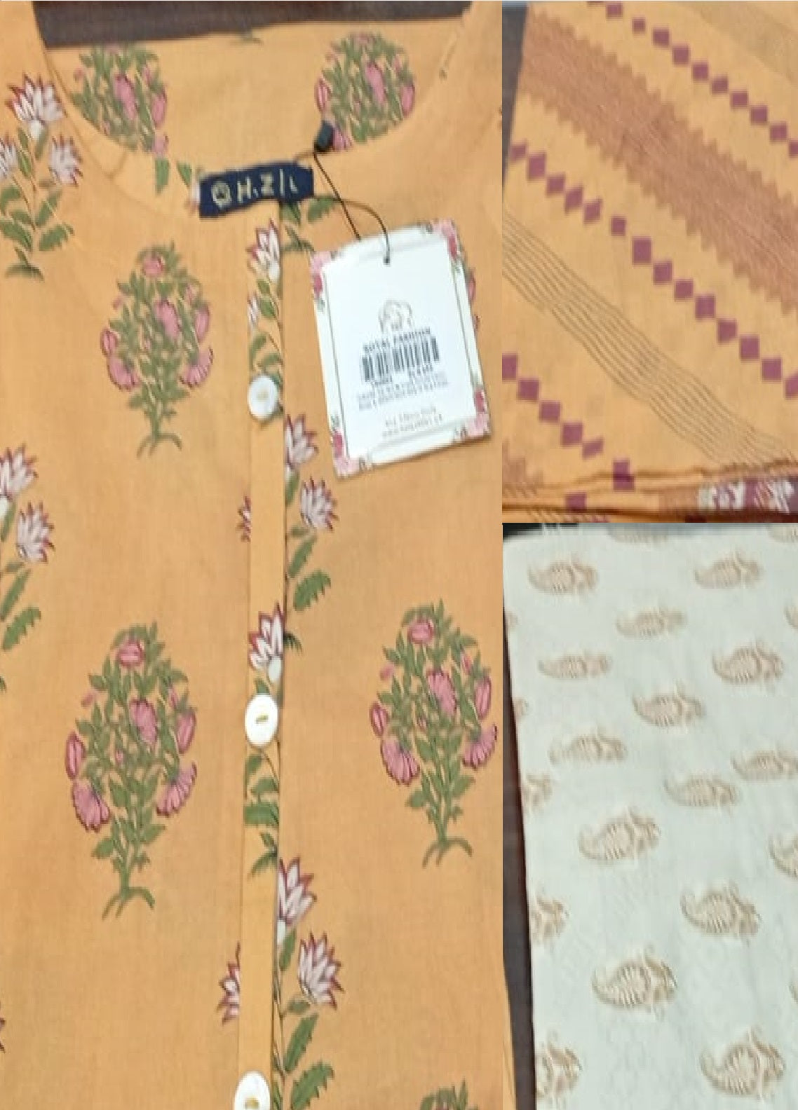 Art & Craft By HZ Textiles Printed Lawn 3 Piece Stitched Suit HZ26A&CD1 D-036