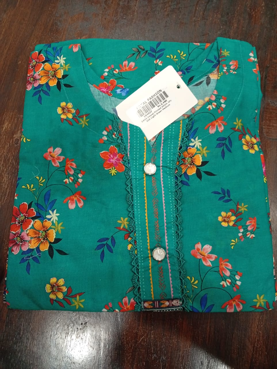 Imwaj Printed Lawn 2 Piece Stitched Shirt & Trouser D-03-LGRN