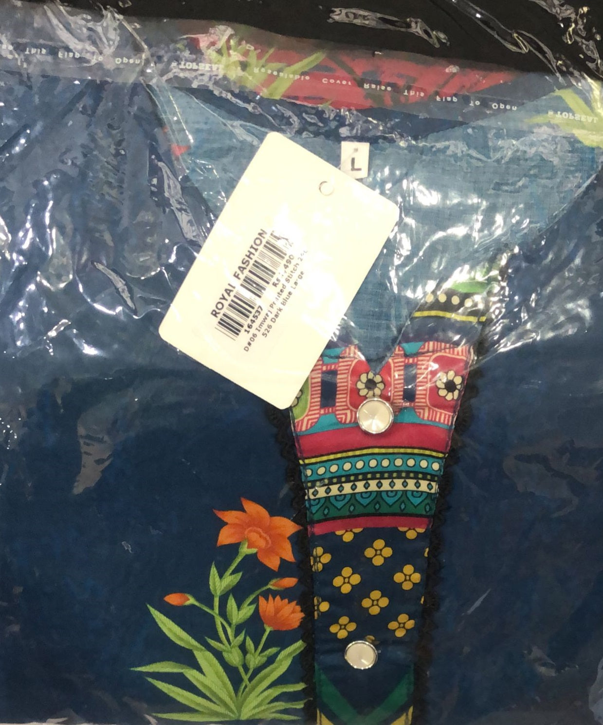 Imwaj Printed Lawn 2 Piece Stitched Shirt & Trouser D-06-BLU