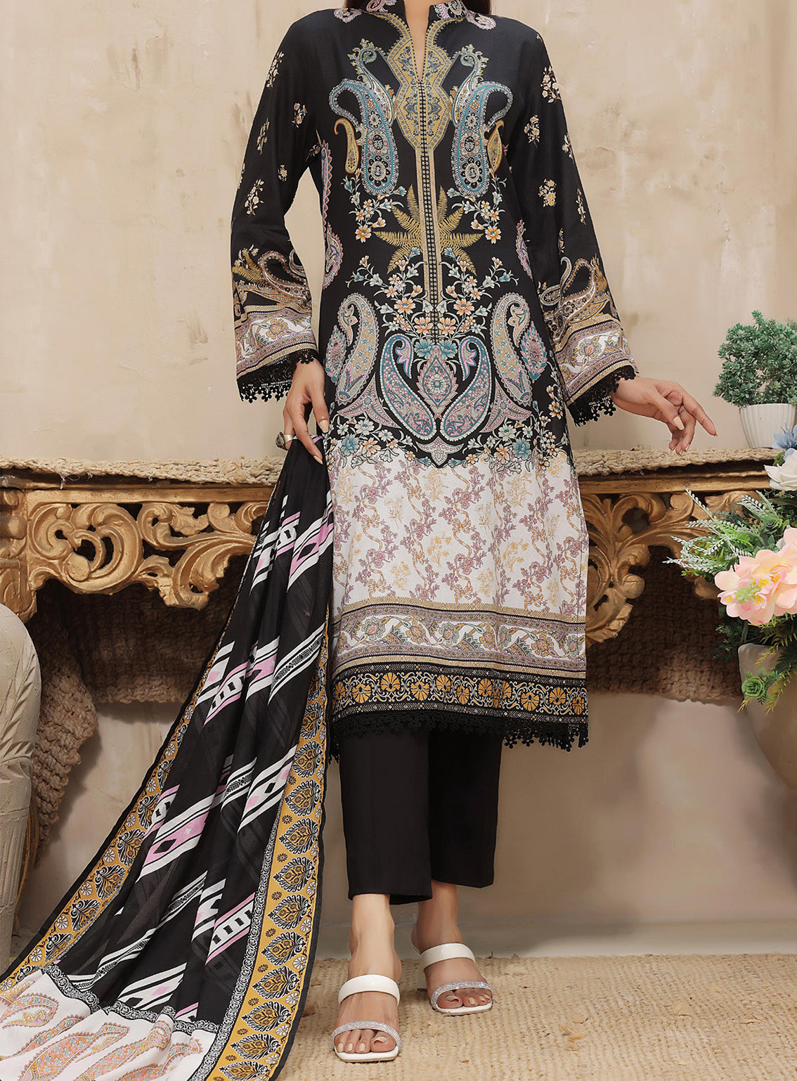 Malhar By VS Textile Printed Cambric Unstitched 3 Piece Suit - 111