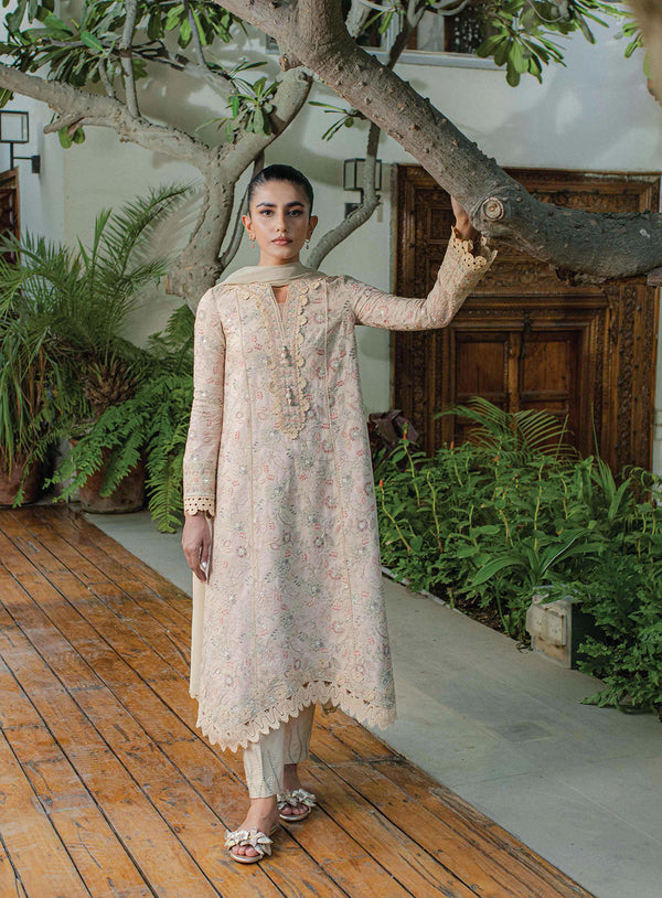 D#04 CELESTE Qalamkar Qline Linen Collection 923