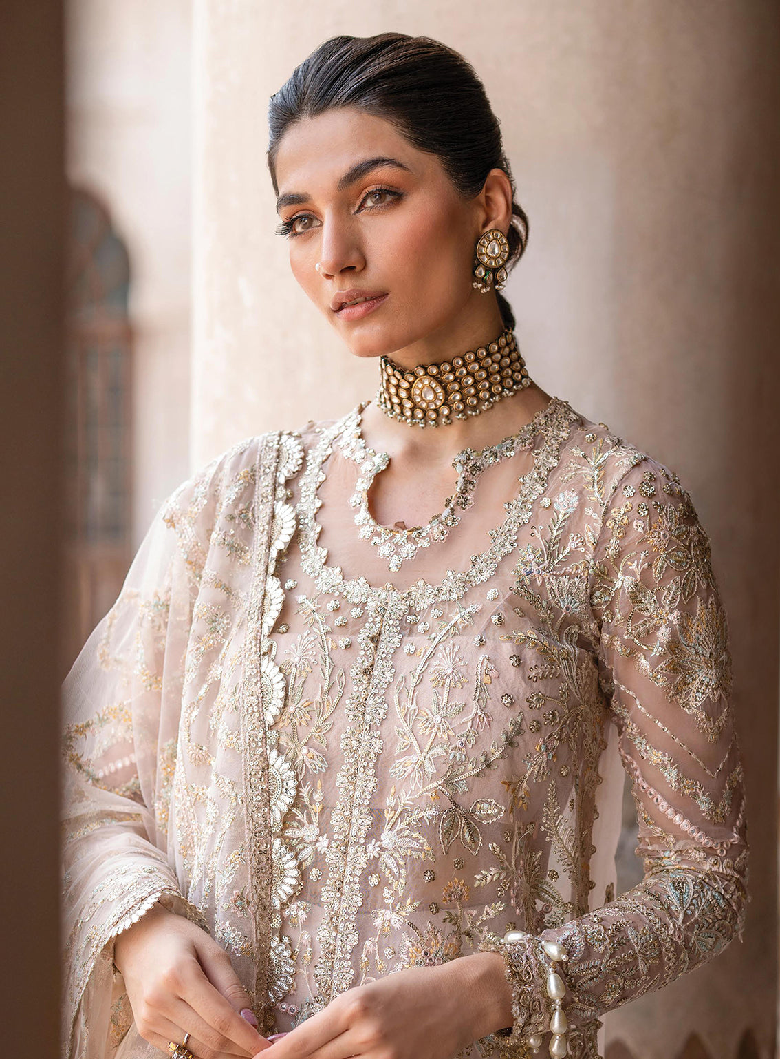 D#07 Afrozeh Dastangoi Wedding Formals Emb Collection 923