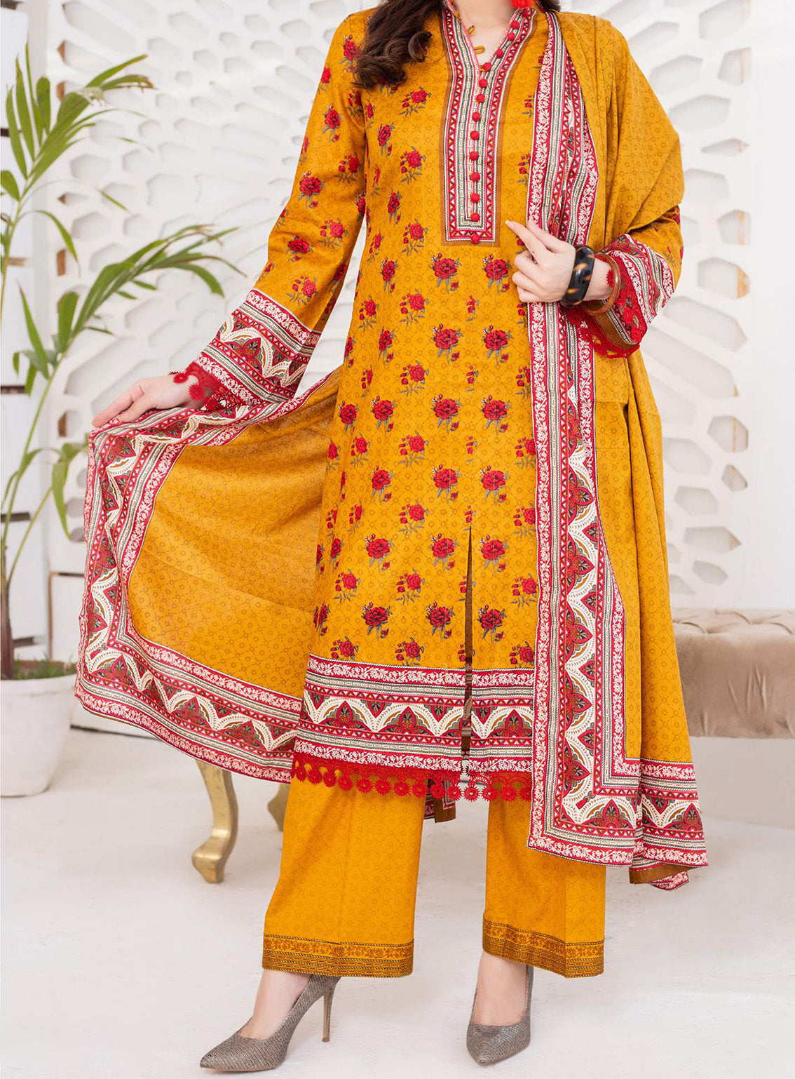 Daman By VS Textile Printed Cambric Unstitched 3 Piece Suit - 2520B