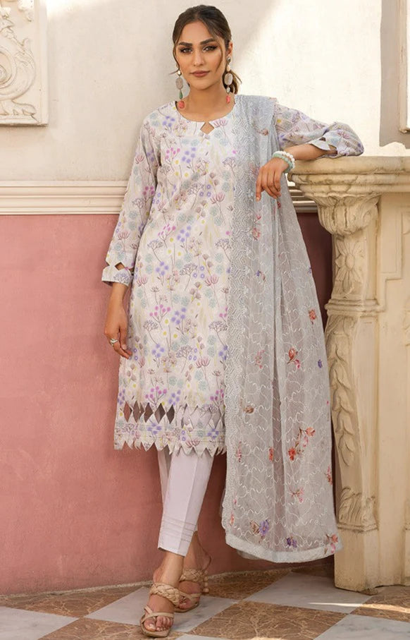D#08 AlZohaib Sunshine Bloom Bamber Chikankari Dupatta Collection 523