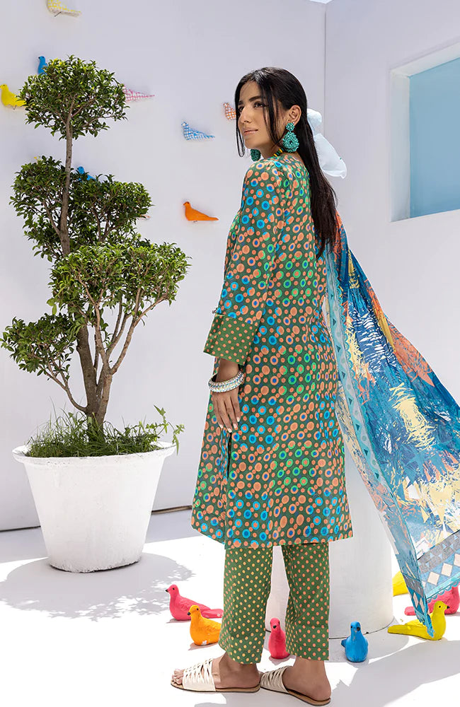 D#08 AlZohaib Coco Popup Digital Printed Lawn Collection 523 V-2