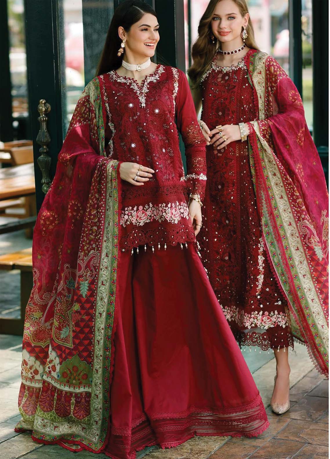 D#12 Noor By Saadia Asad Eid Handwork Schiffli Laserkari Collection 623