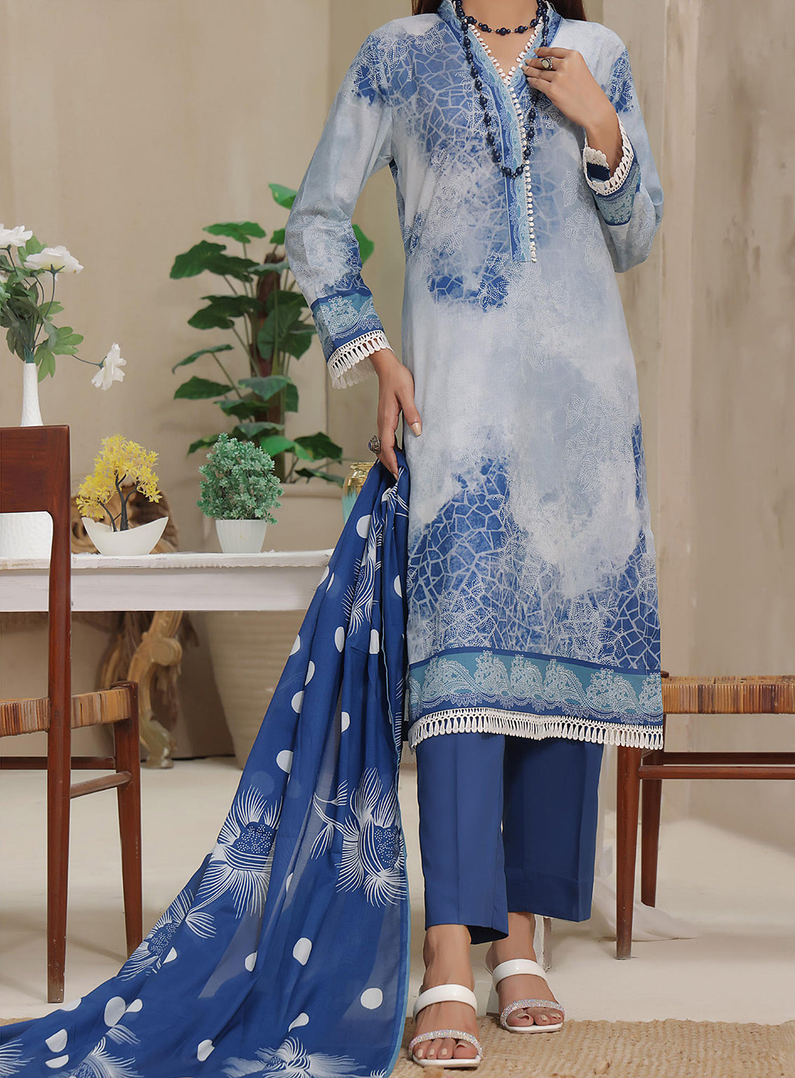 Malhar By VS Textile Printed Cambric Unstitched 3 Piece Suit - 107