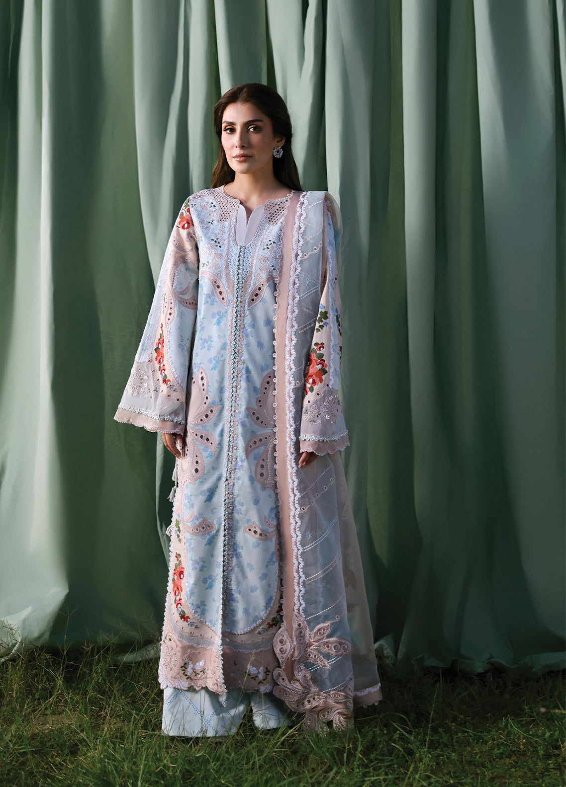 A-Lawn By Afrozeh Luxury Embroidered Lawn 3 Piece Unstitched Suit AF26ALLE D-FWU-0063 EIRENE