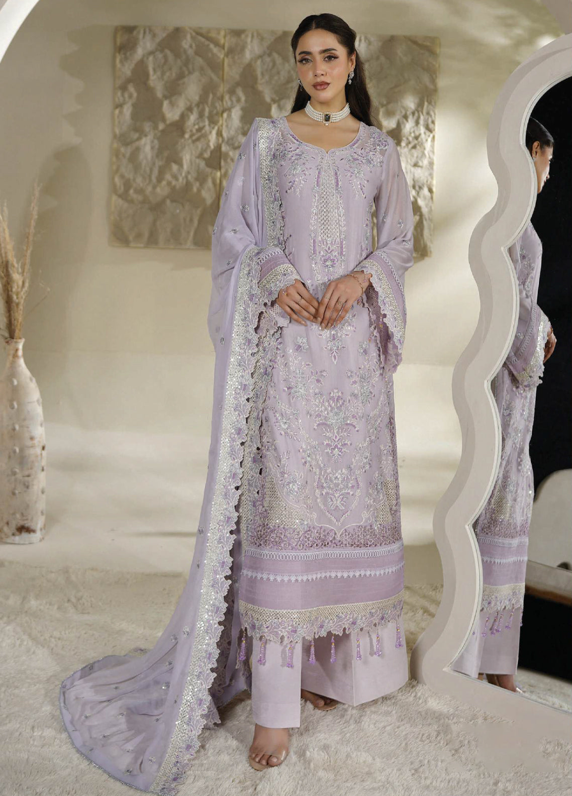 Aarzu By Maryam's Embroidered Chiffon 3 Piece Unstitched Suit MY26AV6 D-A-12004 RENEE