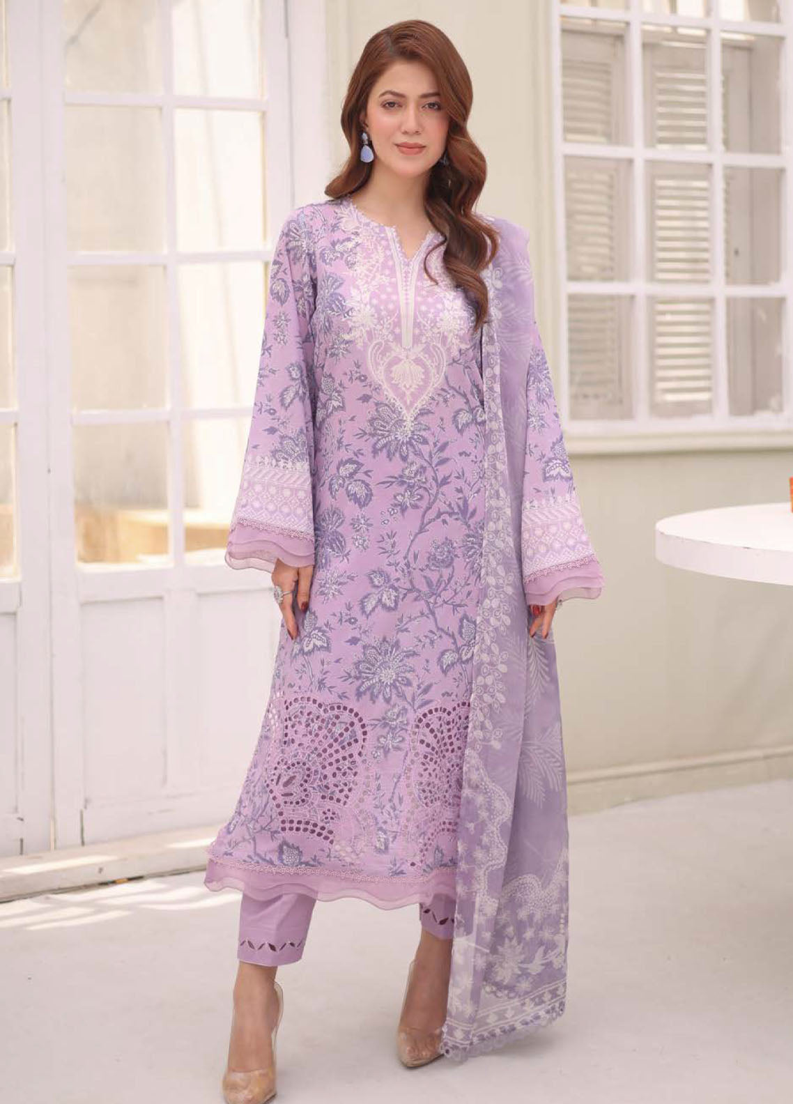 Afreen By Riaz Arts Chikankari Embroidered Lawn Suits Unstitched 3 Piece - RA26ACL AF-242