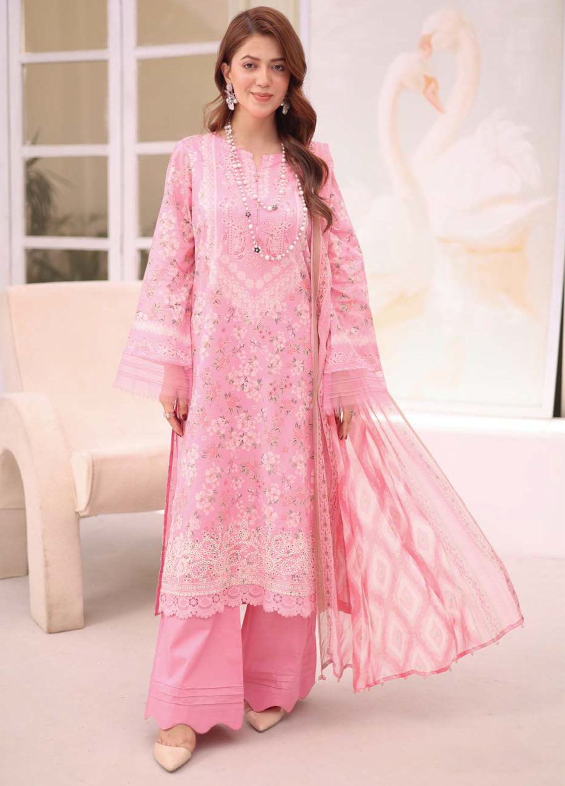 Afreen By Riaz Arts Chikankari Embroidered Lawn Suits Unstitched 3 Piece - RA26ACL AF-245