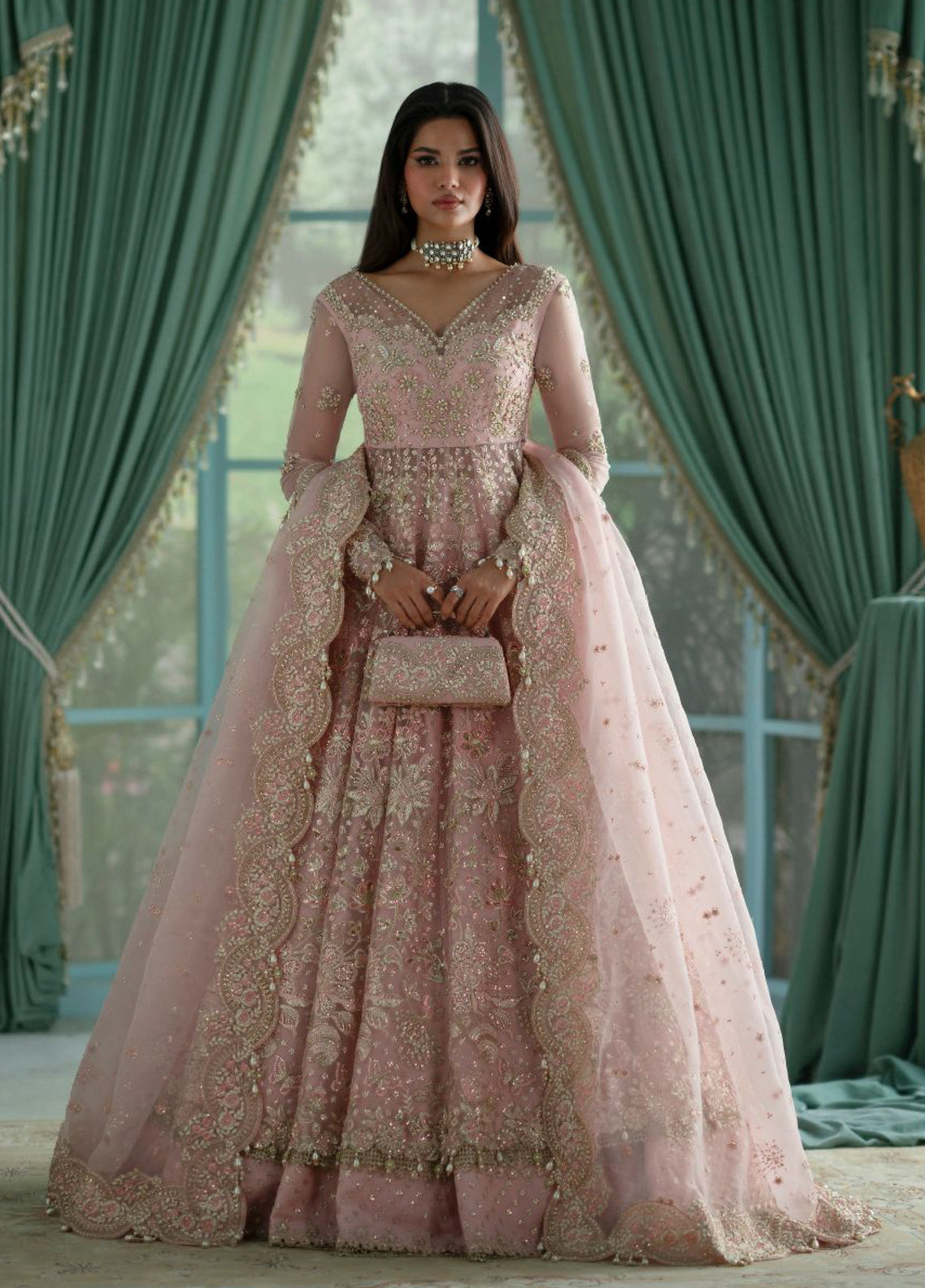 Afsaanah By Zevk Formal Embroidered Organza 3 Piece Unstitched Suit ZBP26AV2 D-07 ANARKALI