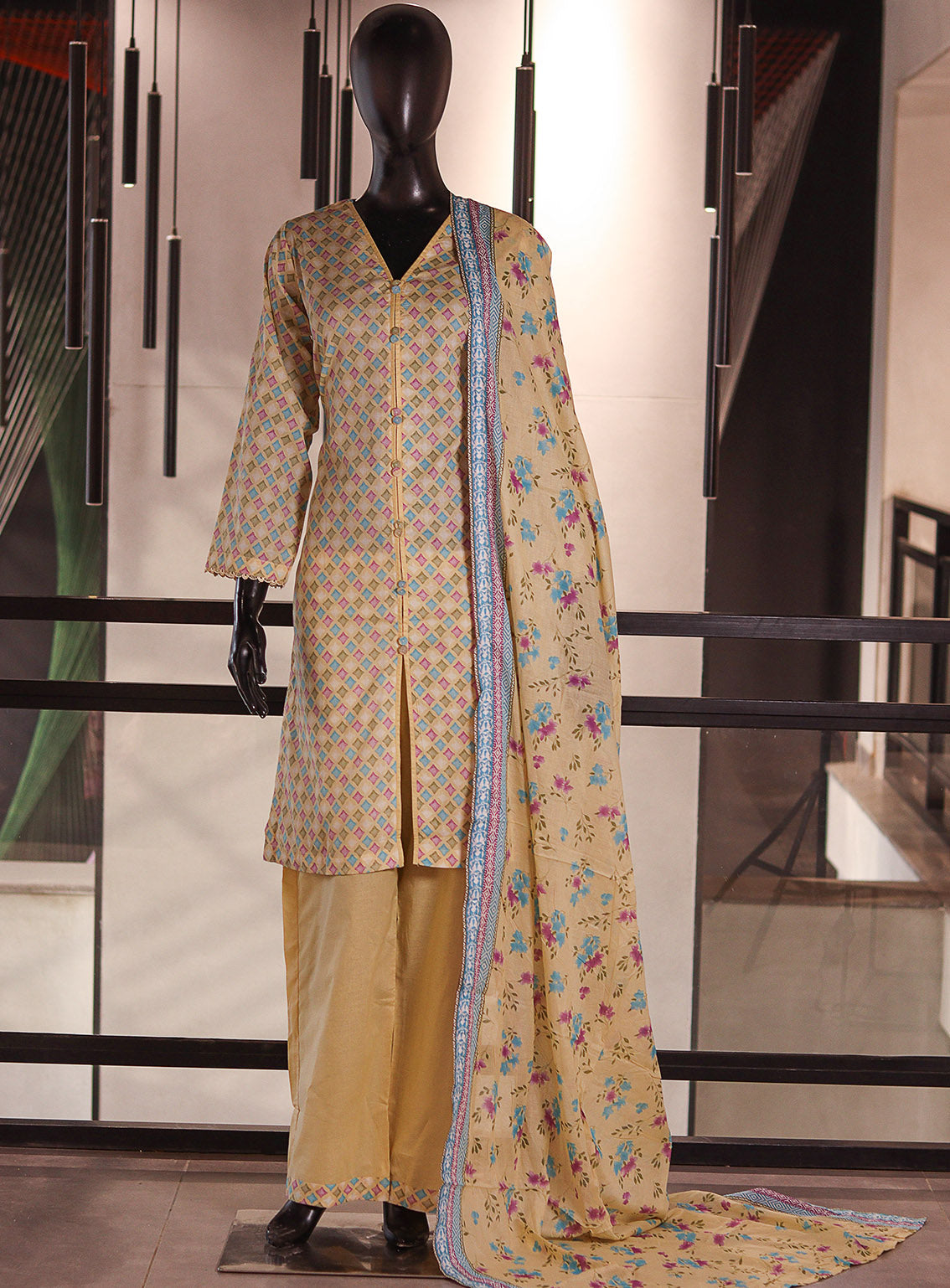 Aifa Digital Printed Lawn 3 Piece Stitched Suit AF26PL D-12