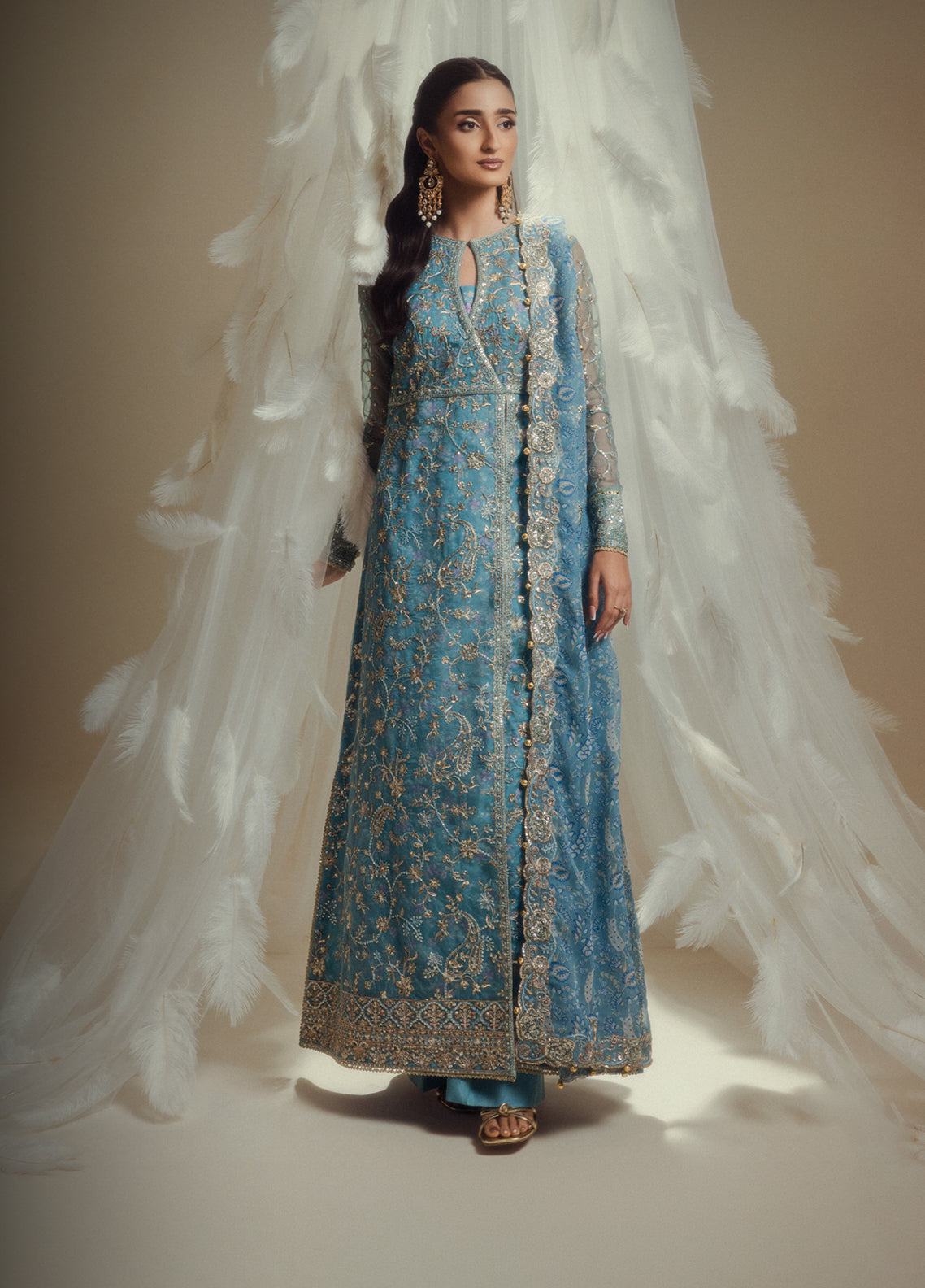 Aik Shaam By AIK Atelier Embroidered Organza 3 Piece Unstitched Suit AIK26ASV3 D-LOOK-C2604