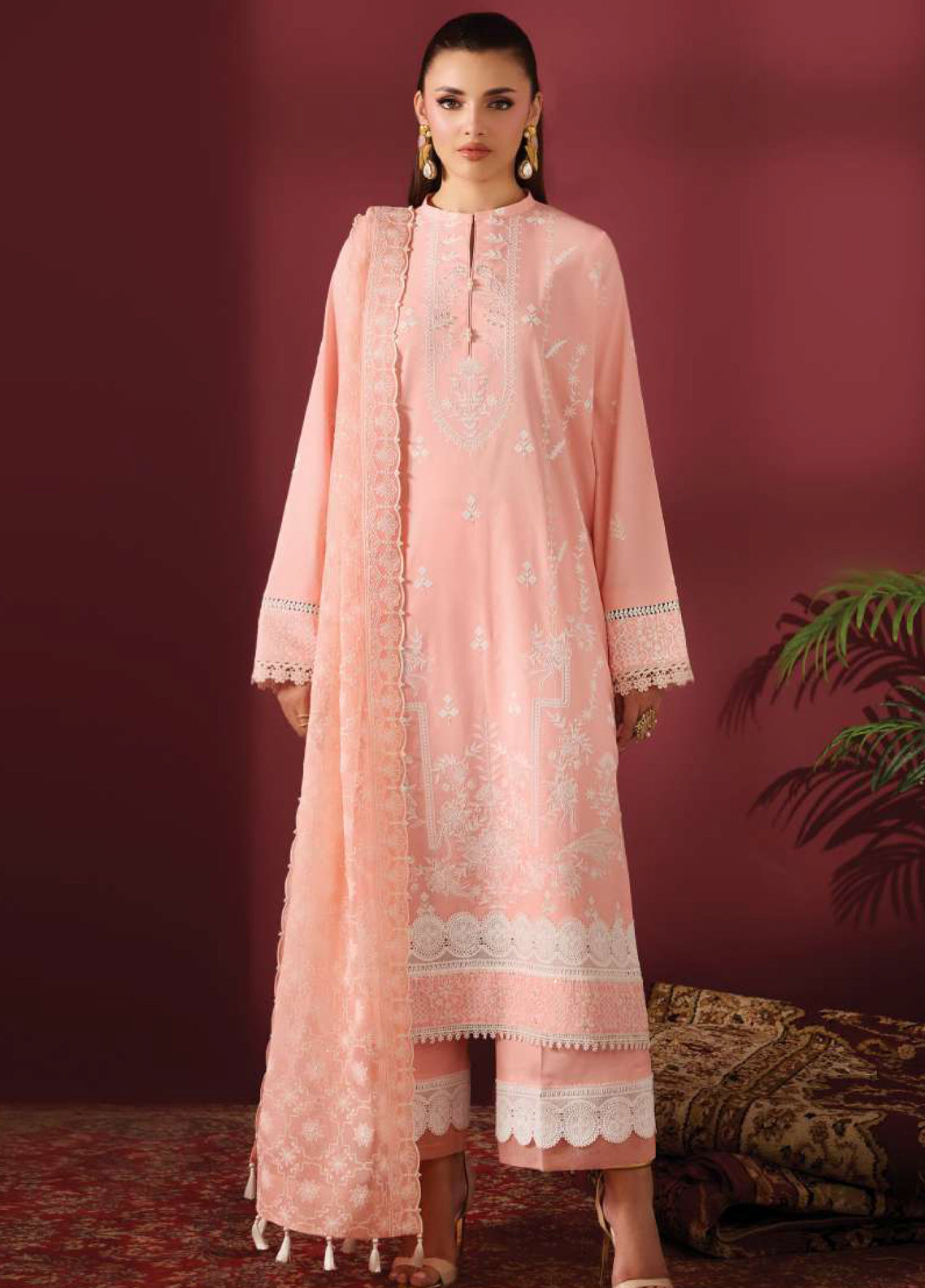 Alizeh Fashion Embroidered Lawn 3 Piece Unstitched Suit AF26ESL D-EL-7063-HAWK