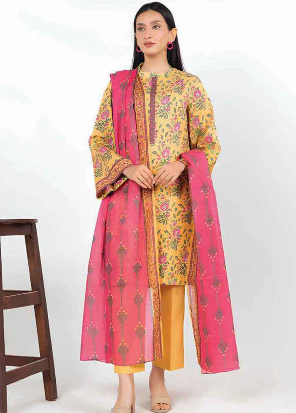 Alkaram Summer Printed Lawn 3 Piece Unstitched Suit AK26SPL D-45