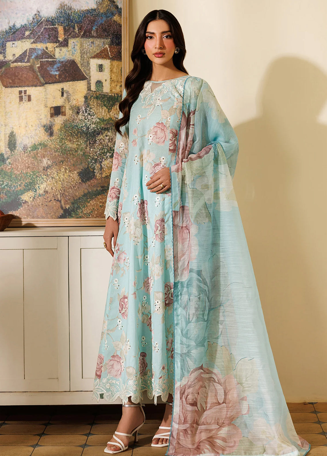 Amani By Zarif Embroidered Lawn 3 Piece Stitched Suit ZF25PLV1 D-01 BAANI