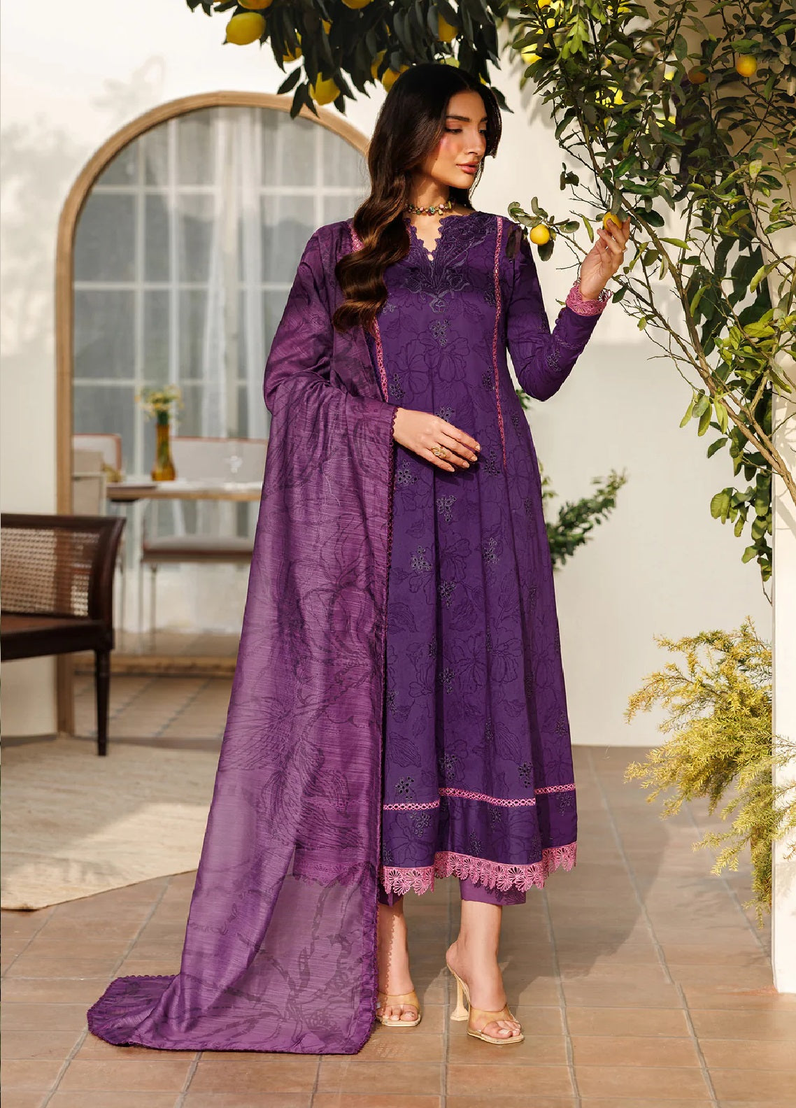 Amani By Zarif Embroidered Lawn 3 Piece Stitched Suit ZF25PLV1 D-03 TIREN