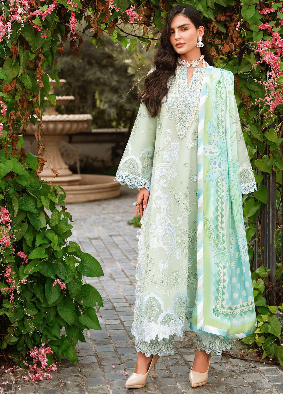 Amoi By Mushq Embroidered Lawn 3 Piece Unstitched Suit MQ26AHL D-14 LOVE ESCAPE