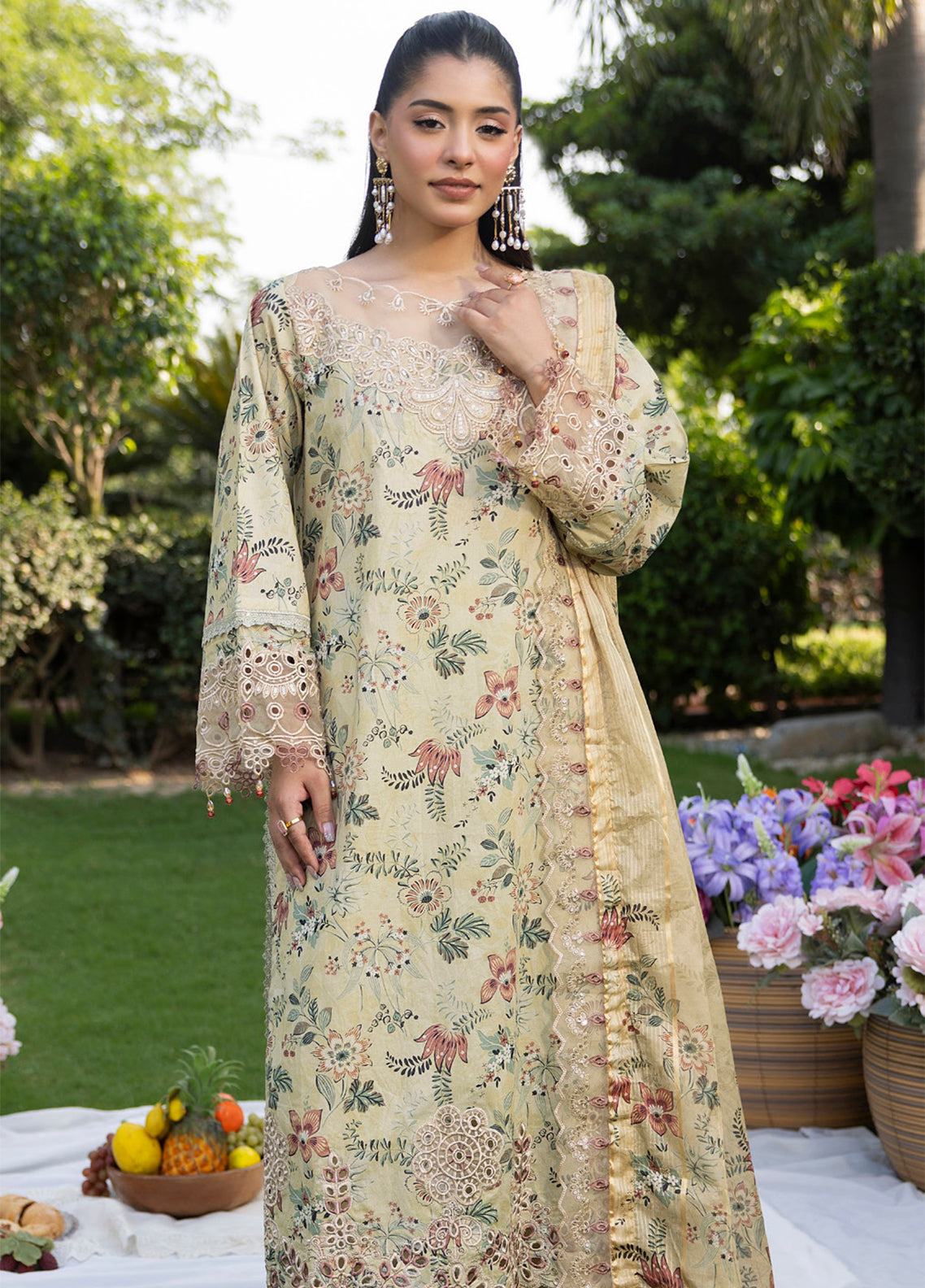 Applique Kari By Alzohaib Embroidered Lawn 3 Piece Unstitched Suit AZ26ACV3 D-02