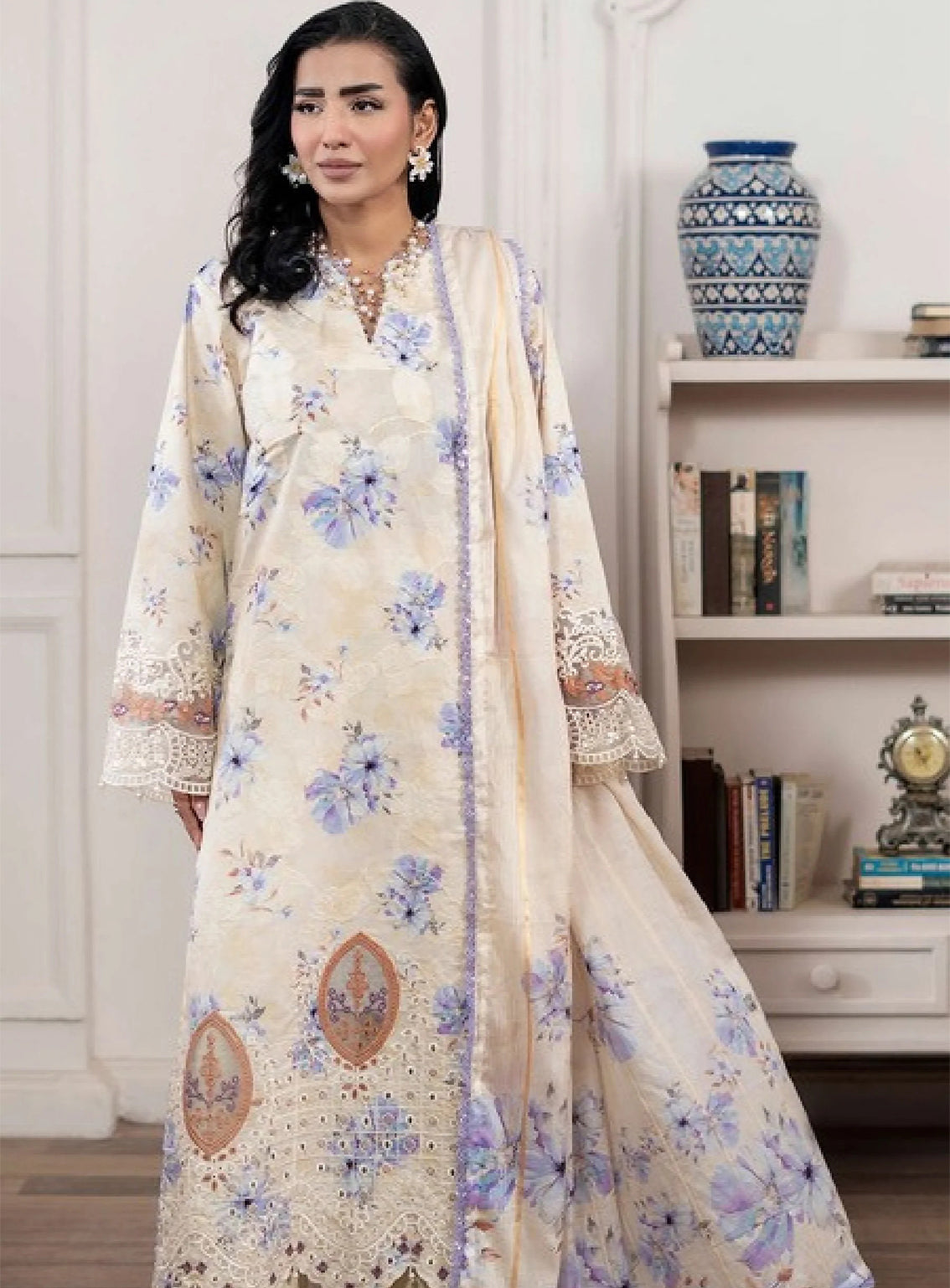 Applique Kari By Alzohaib Embroidered Lawn 3 Piece Unstitched Suit AZ26APQ D-02