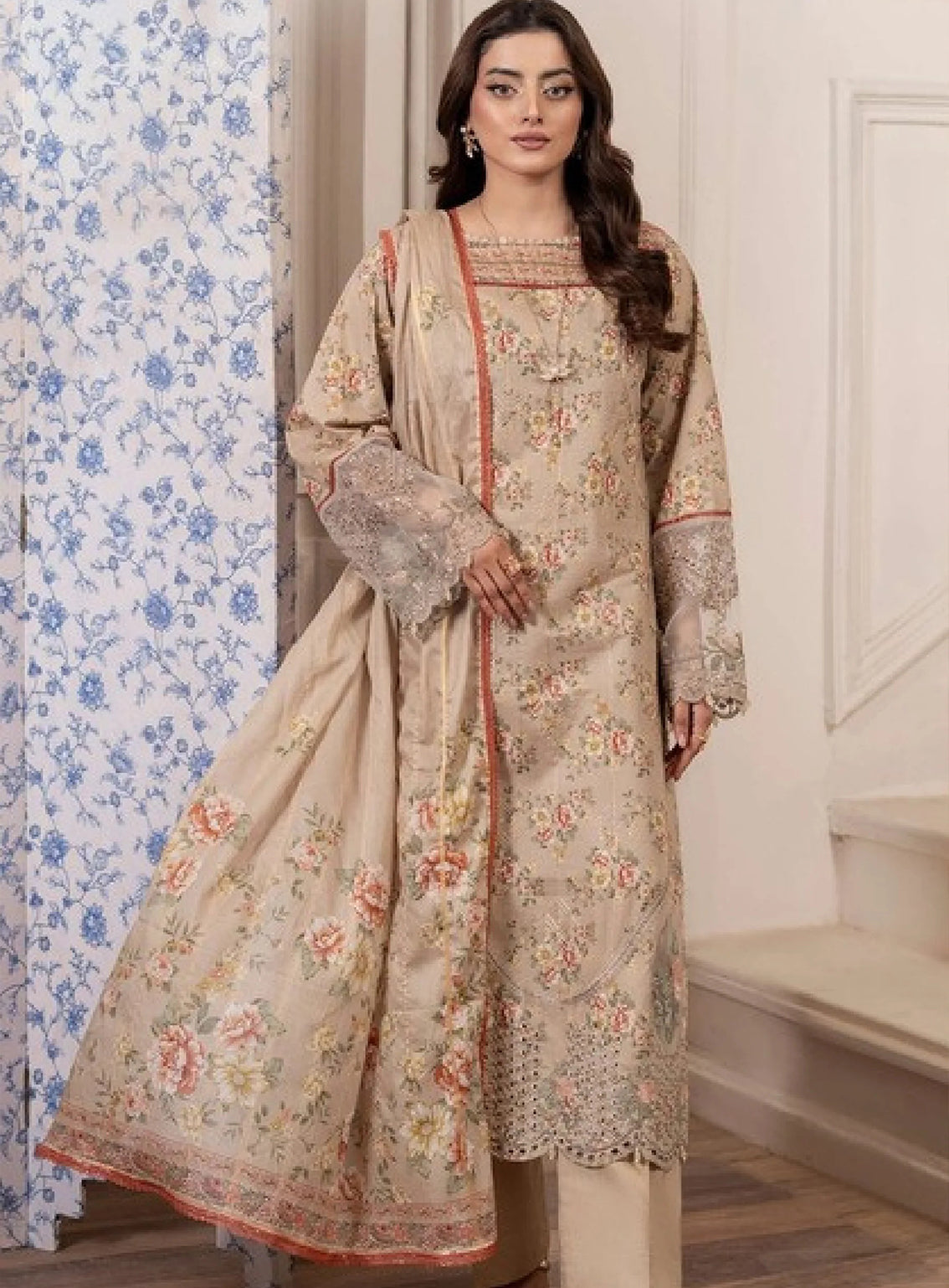 Applique Kari By Alzohaib Embroidered Lawn 3 Piece Unstitched Suit AZ26APQ D-03