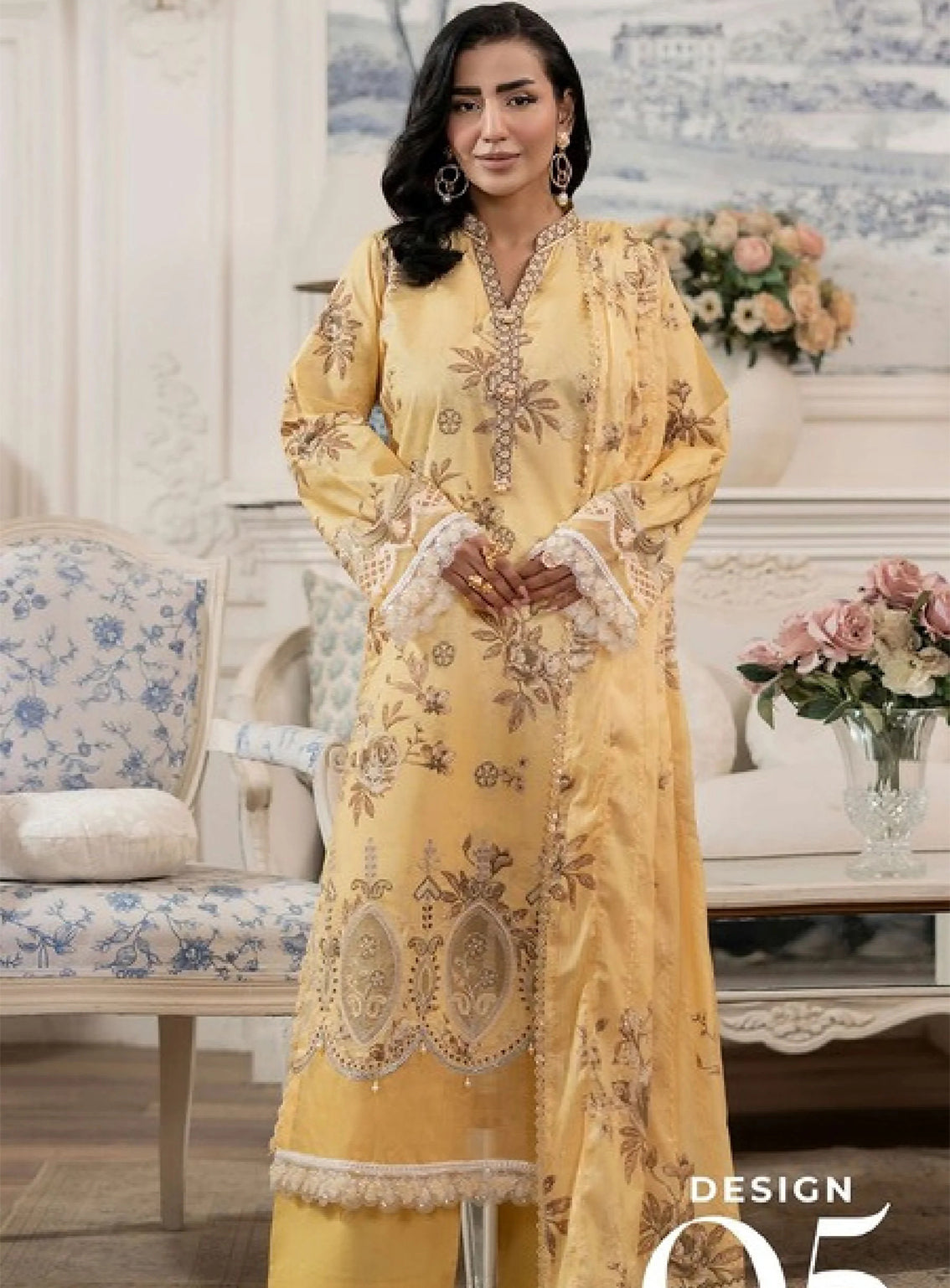 Applique Kari By Alzohaib Embroidered Lawn 3 Piece Unstitched Suit AZ26APQ D-05