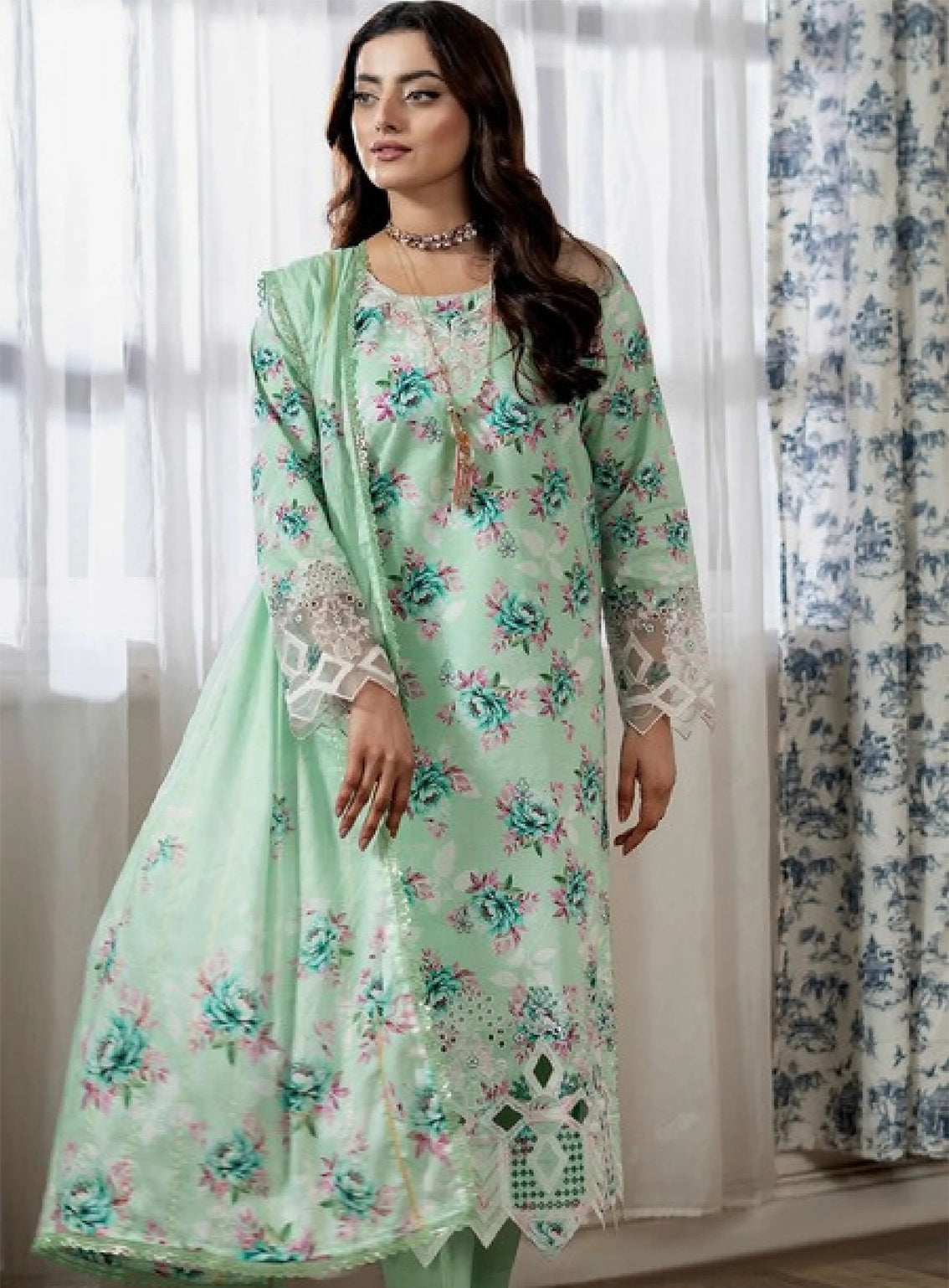 Applique Kari By Alzohaib Embroidered Lawn 3 Piece Unstitched Suit AZ26APQ D-06