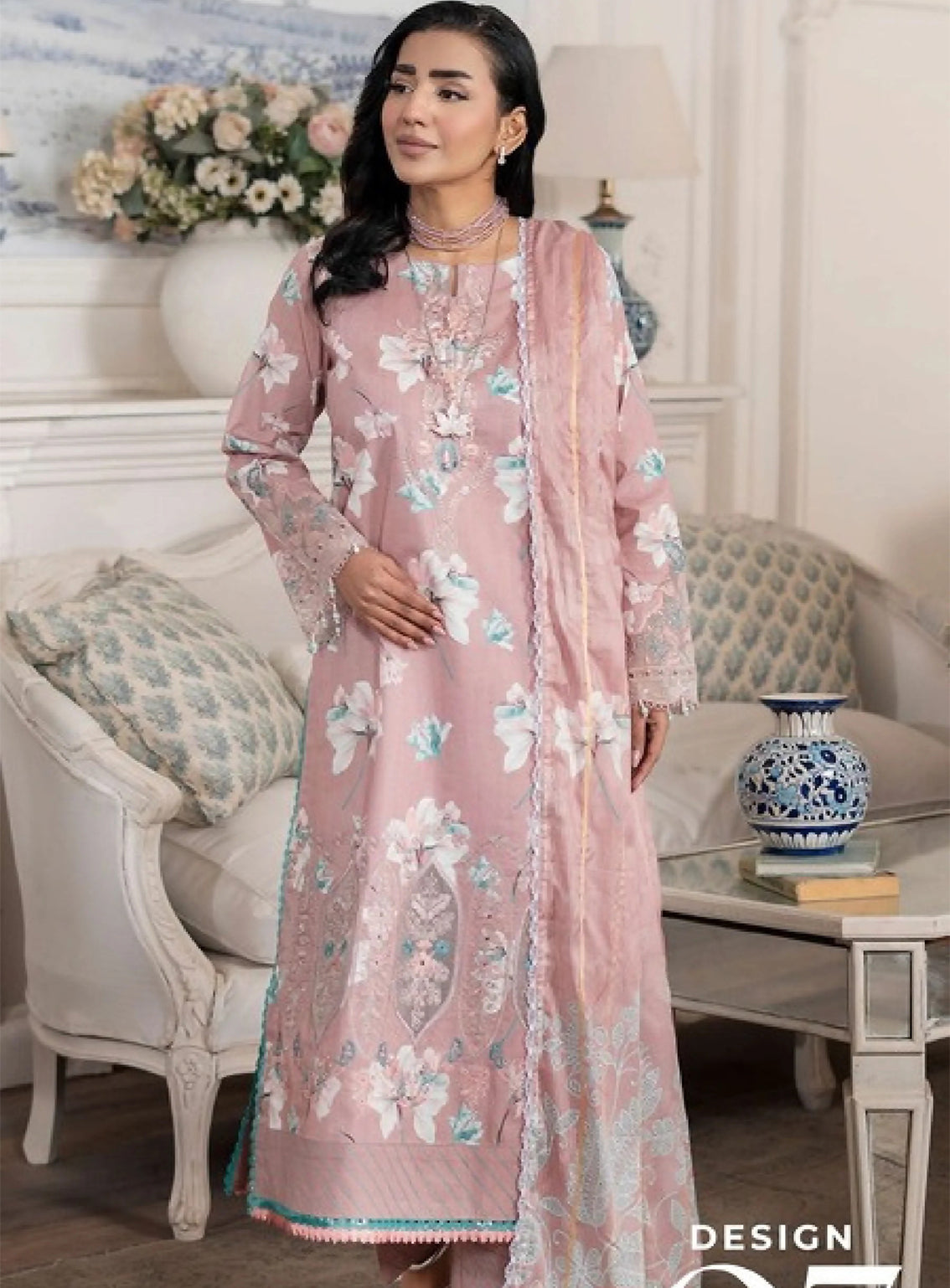 Applique Kari By Alzohaib Embroidered Lawn 3 Piece Unstitched Suit AZ26APQ D-07