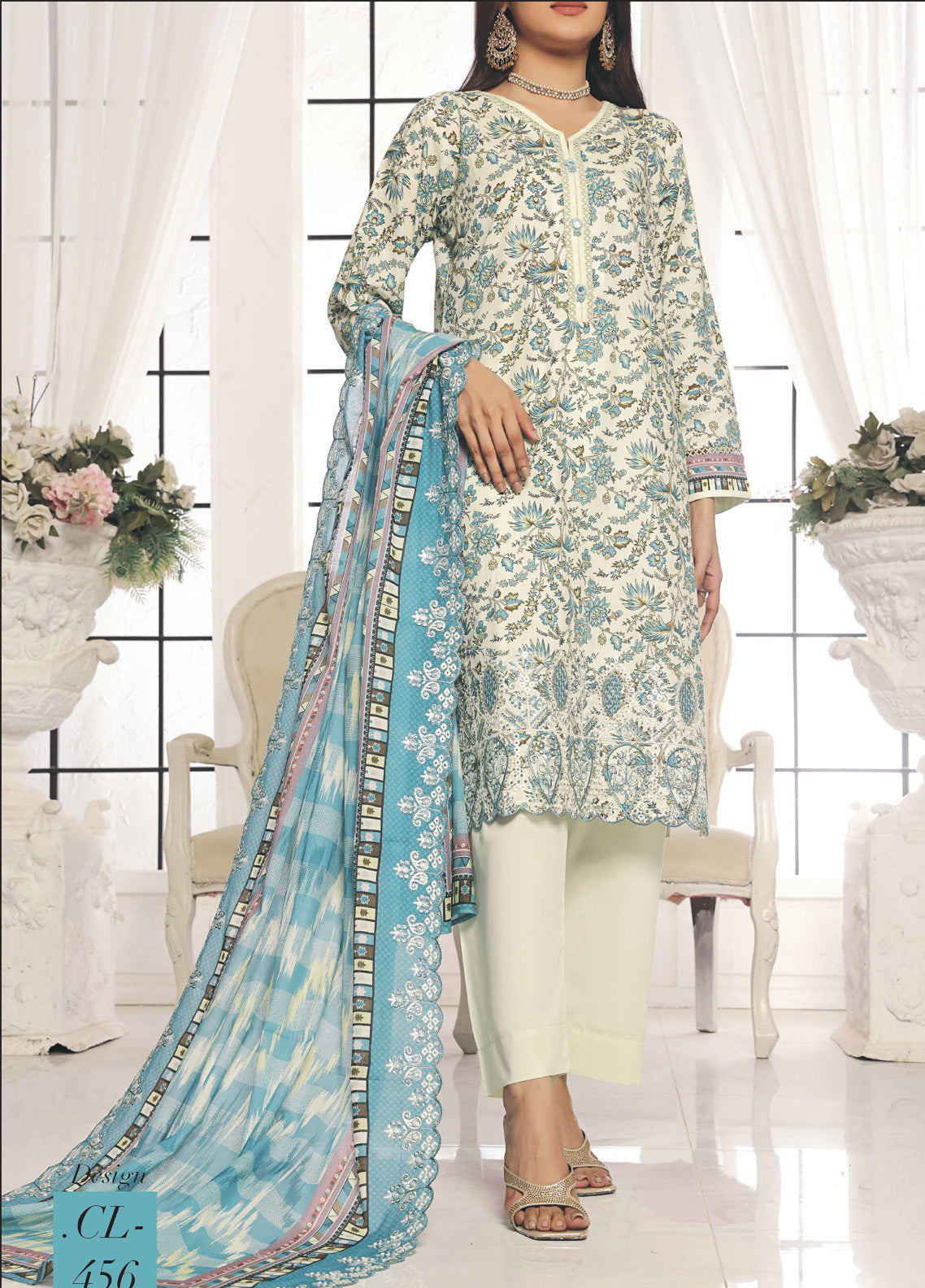 Arisa by Pak Fabrics Embroidered Chikankari Lawn Suits Unstitched 3 Piece - PF25ACL CL-456