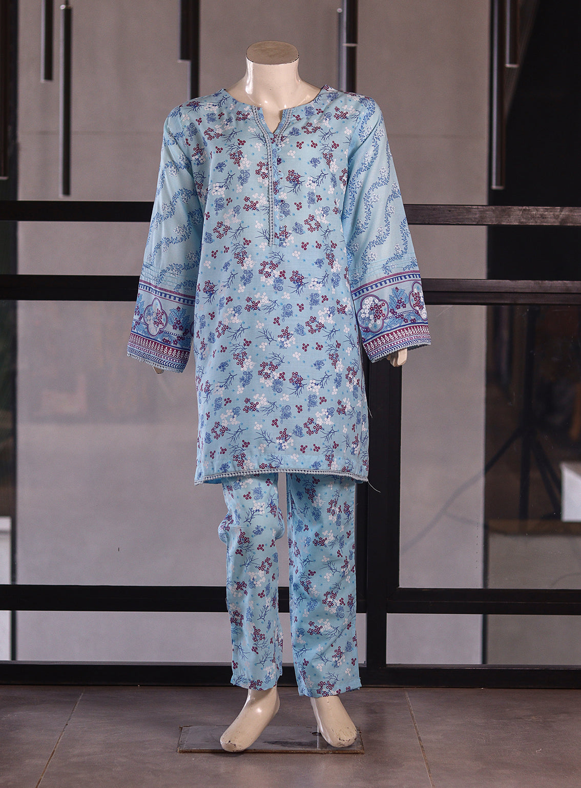 Aroob Fancy Cotton Stitched Suits - ARB25G 0201 BLUE