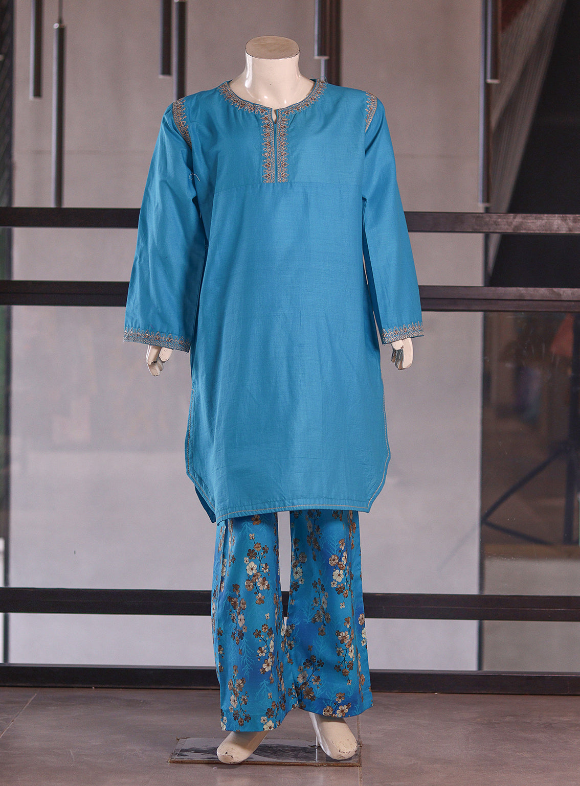 Aroob Fancy Cotton Stitched Suits - ARB25G 0203 BLUE