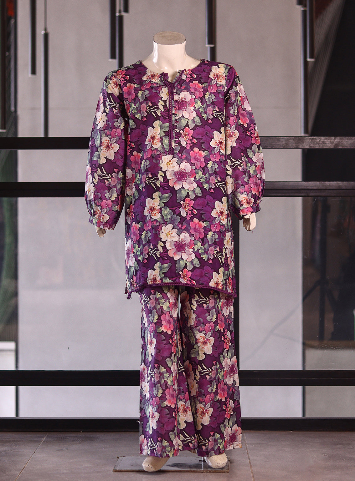 Aroob Fancy Cotton Stitched Suits - ARB25G 0216 PURPLE