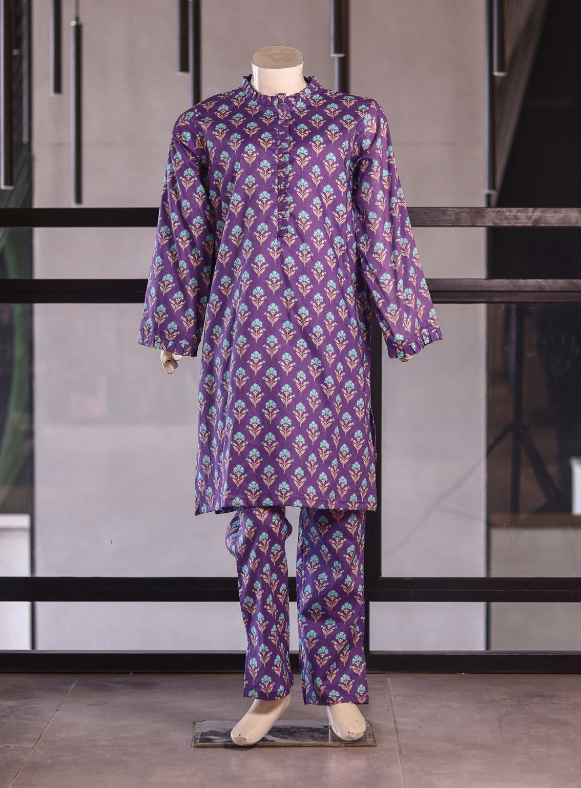 Aroob Fancy Cotton Stitched Suits - ARB25G 0226 PURPLE
