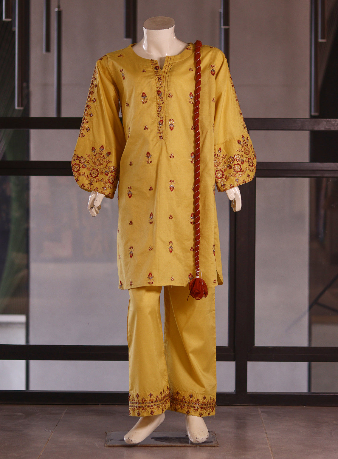 Aroob Fancy Cotton Stitched Suits - ARB25G 0242 MUSTARD