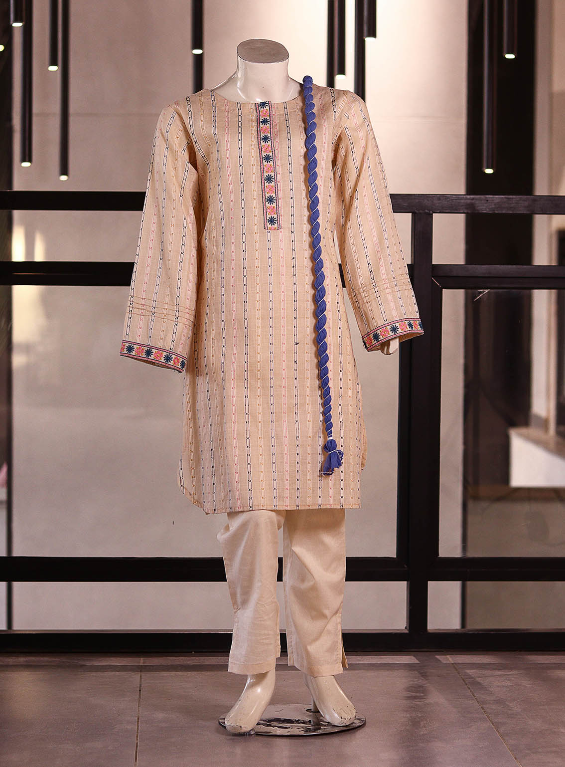 Aroob Fancy Embroidered Cotton Suits Stitched 3 Piece - ARB25G 0174 LIGHT PEACH