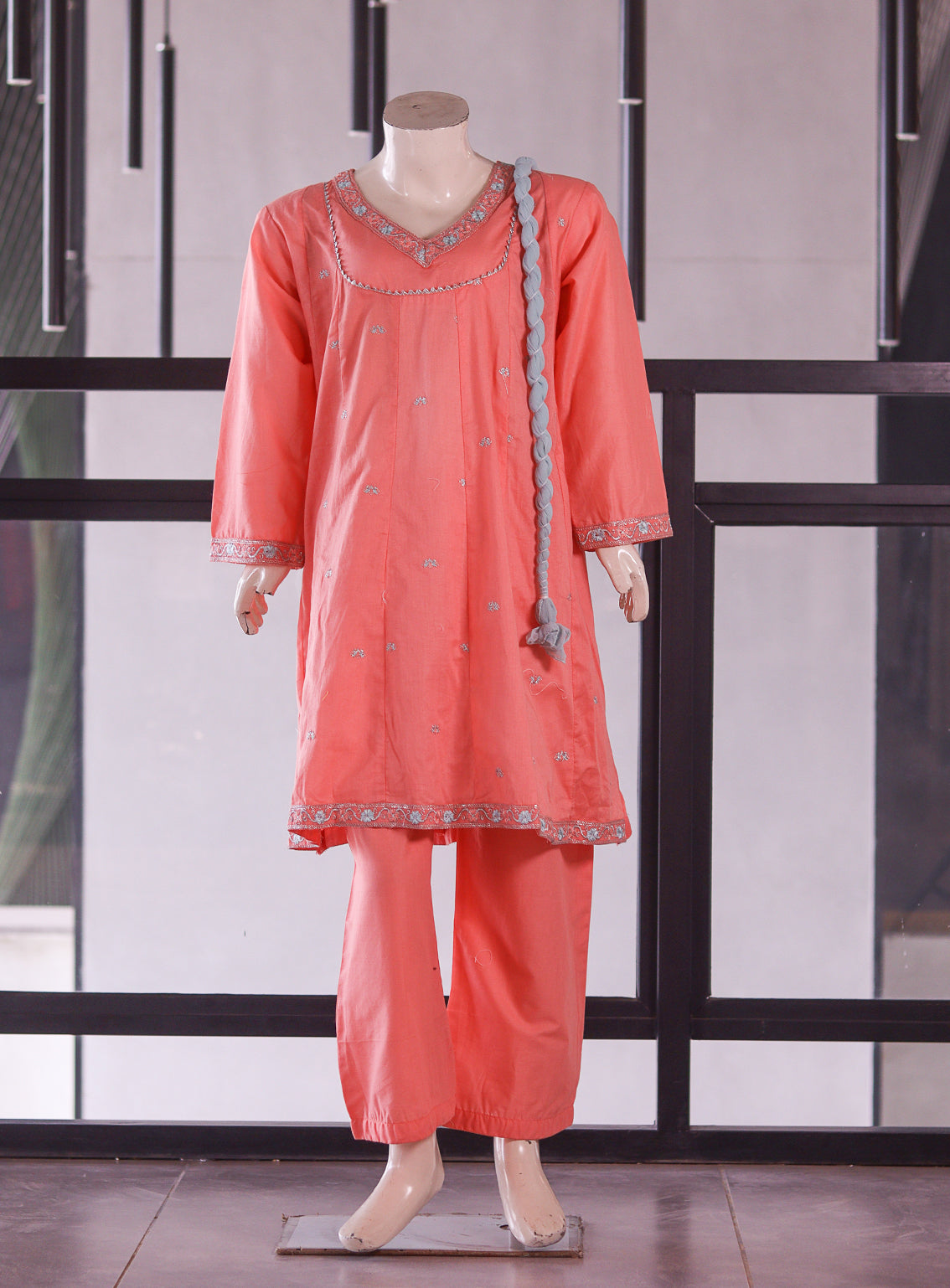 Aroob Embroidered Cotton Stitched 3 Piece Suit For Girls ARB26G D-0305-DPC