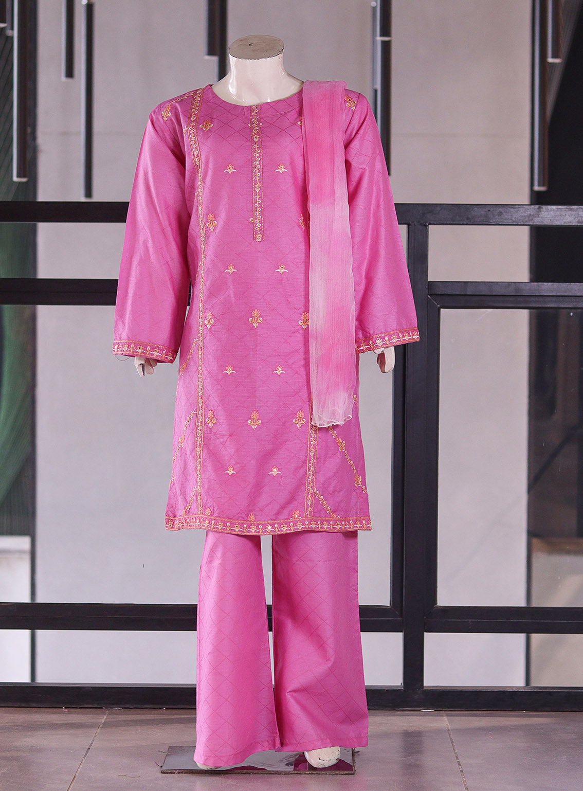 Aroob Embroidered Cotton Stitched 3 Piece Suit For Girls ARB26G D-0339-PK