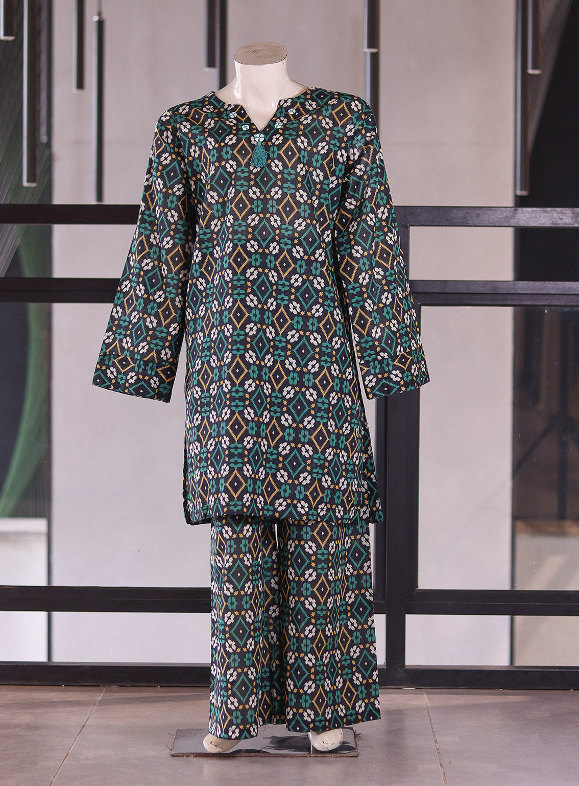 Aroob Printed Cotton Stitched 3 Piece Suit For Girls ARB26G D-0334-DKGN