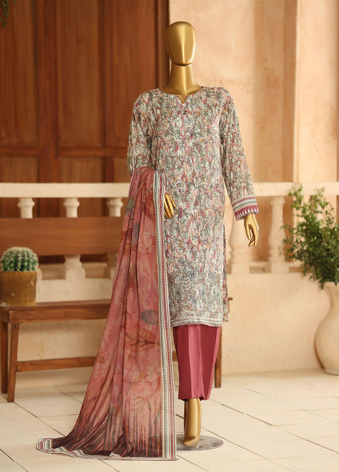 Asasa By HZ Textile Digital Printed Embroidered Lawn 3 Piece Unstitched Suit HZ26ADPE D-AEC-1290