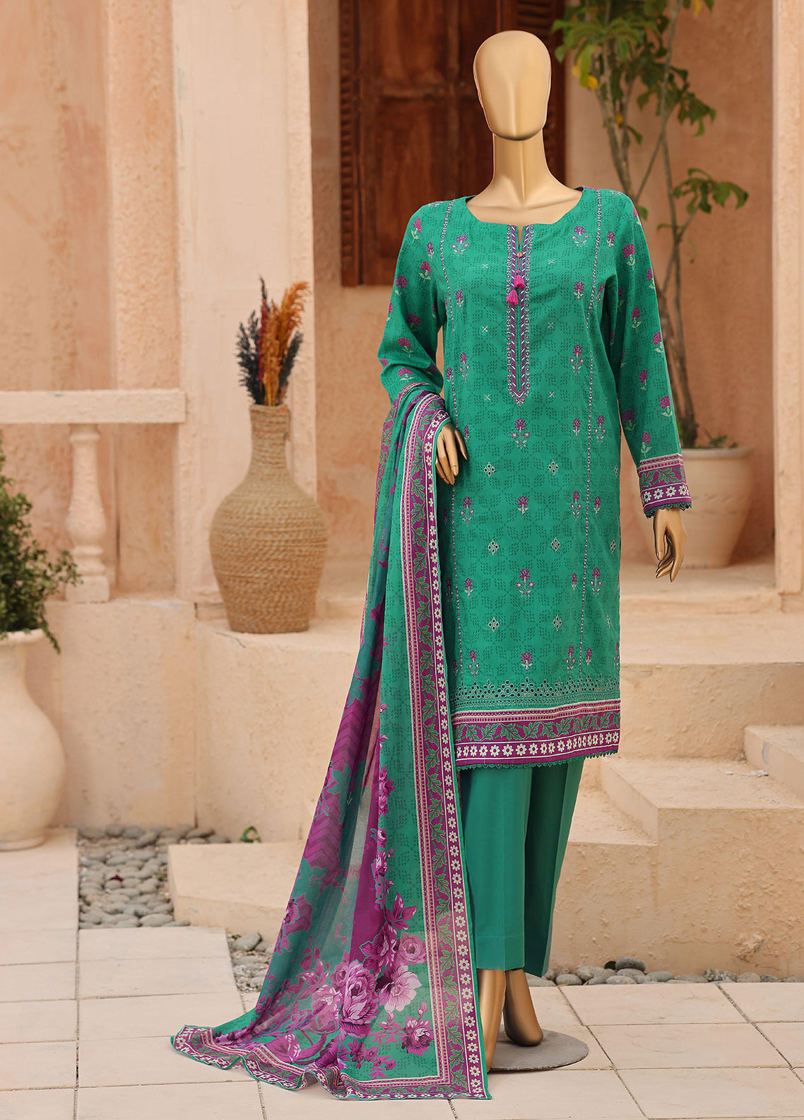 Asasa By HZ Textile Digital Printed Embroidered Lawn 3 Piece Unstitched Suit HZ26ADPE D-AEC-1292
