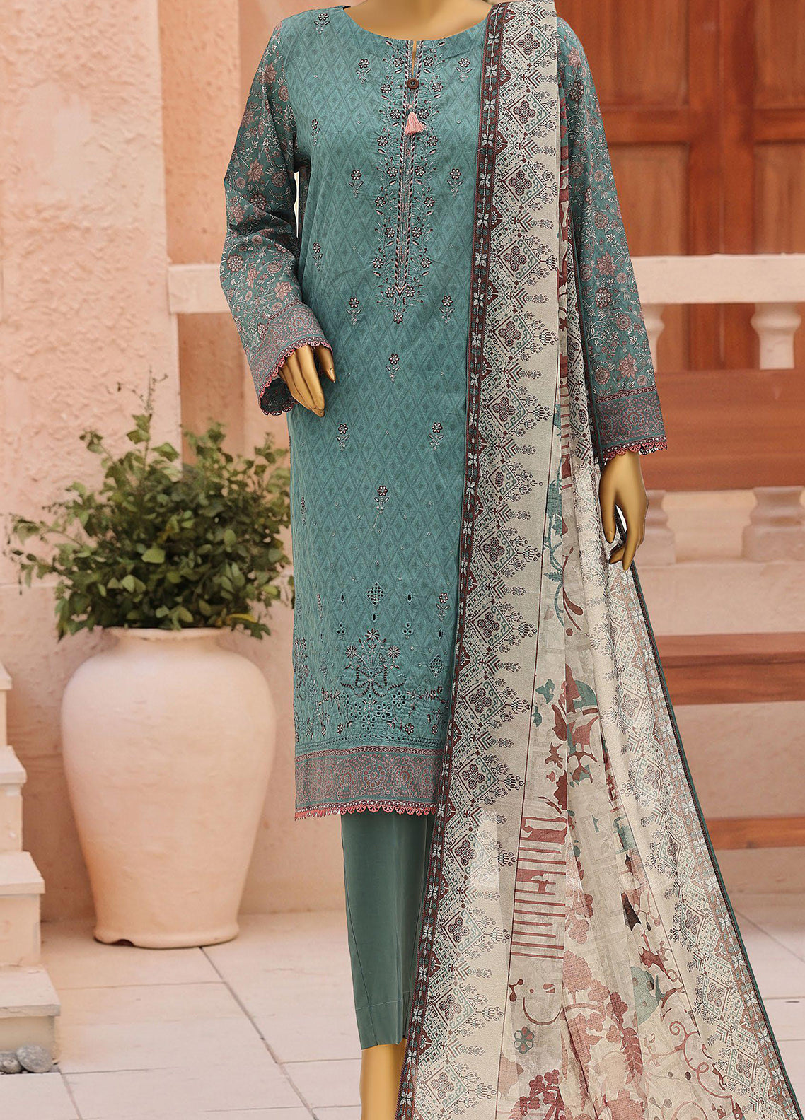 Asasa By HZ Textile Digital Printed Embroidered Lawn 3 Piece Unstitched Suit HZ26ADPE D-AEC-1295
